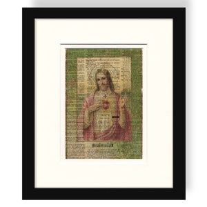Spiritual Antique Print on Vintage Dictionary Page - postcard printed old page